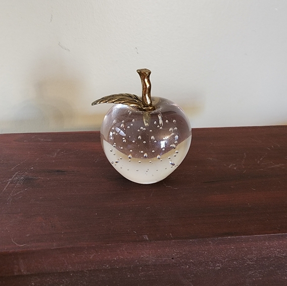 unbranded Other - Clear Glass Apple Paper Weight